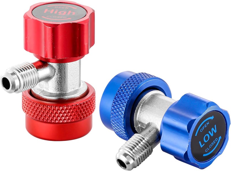 Tigbear R134A Adapter Quick Coupler, R134A Quick Coupler Adapter, Adjustable R134A Adapters and AC Hose Fittings with 1/4" Flares, for R134A Car AC System - Image 1